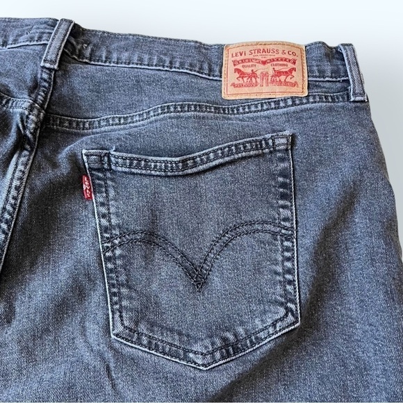 LEVI’S Wedgie Skinny Jeans Gray Distressed Wash Button Fly Plus Size 20Wx26 - Picture 7 of 10